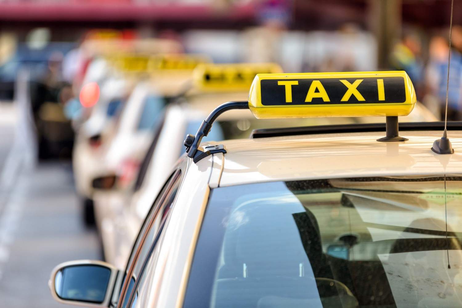 A Close Up View Of A Taxi