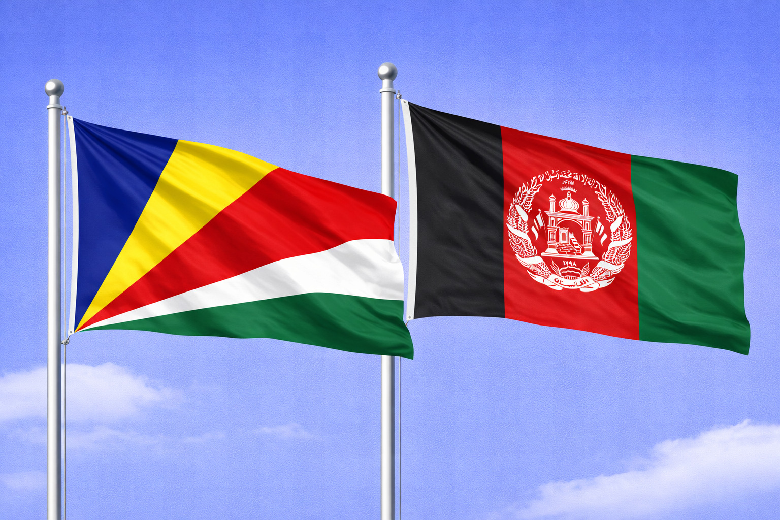 Afghanistan And Seychelles Flags