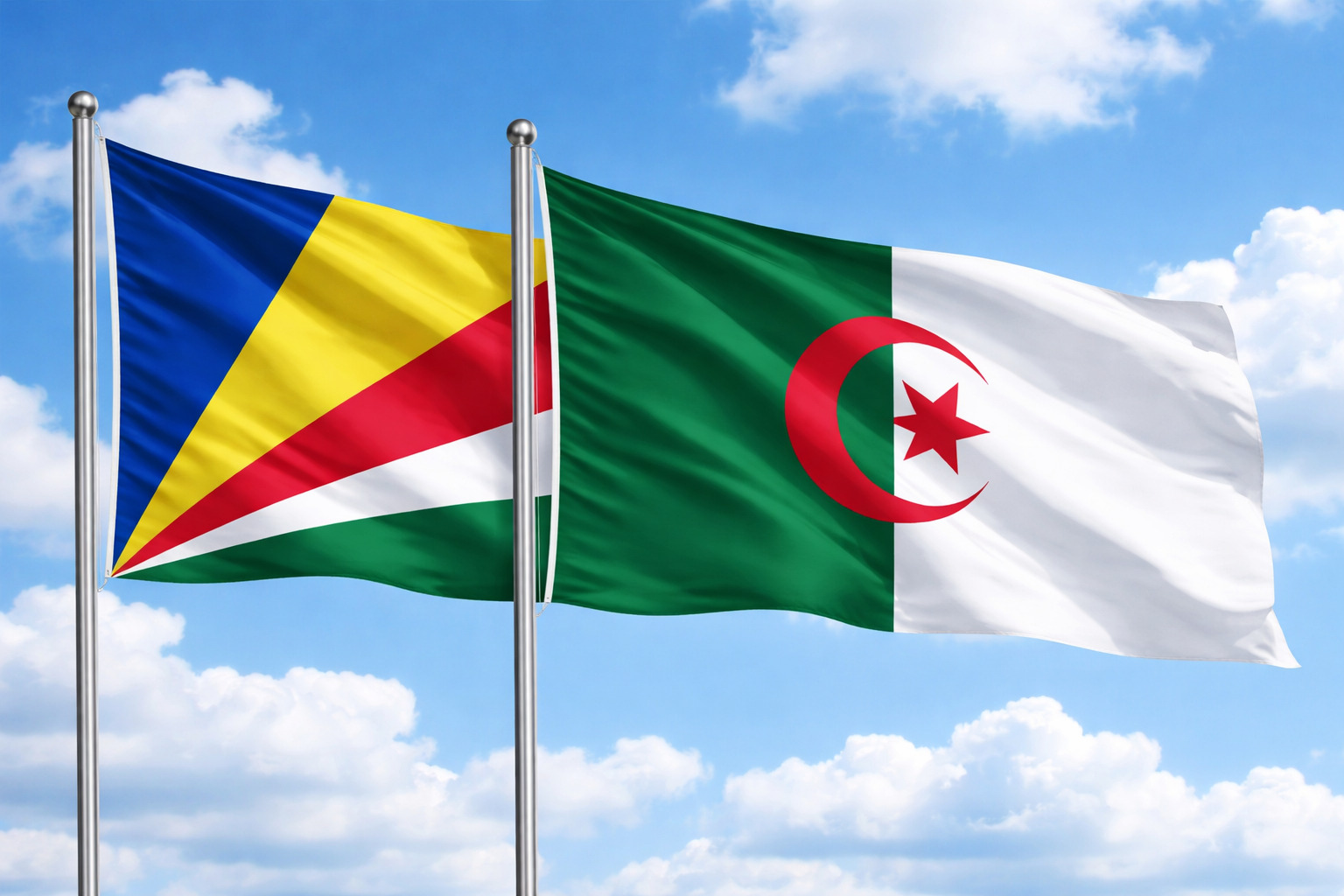 Algeria And Seychelles Flags