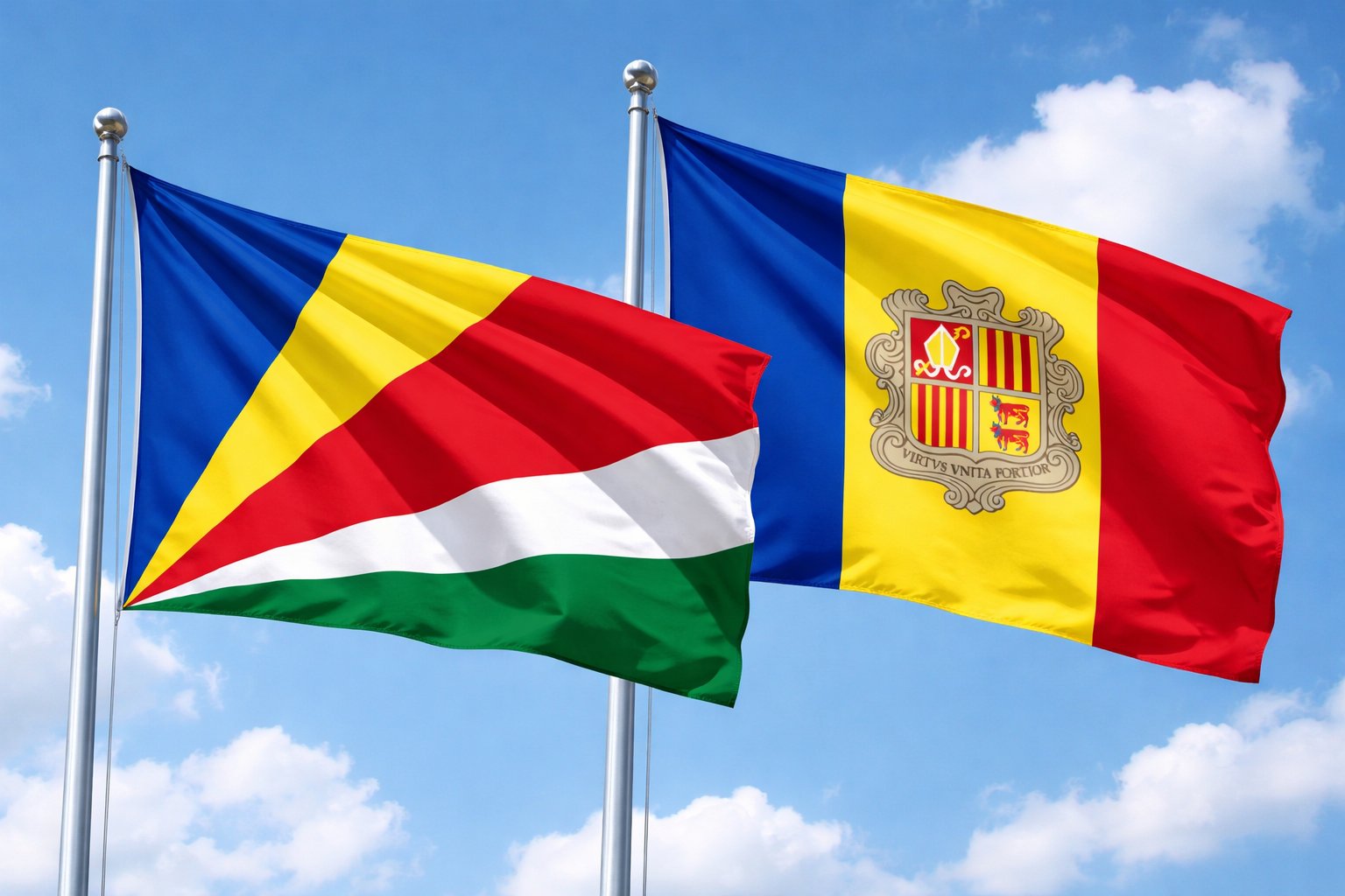 Andorra And Seychelles Flags