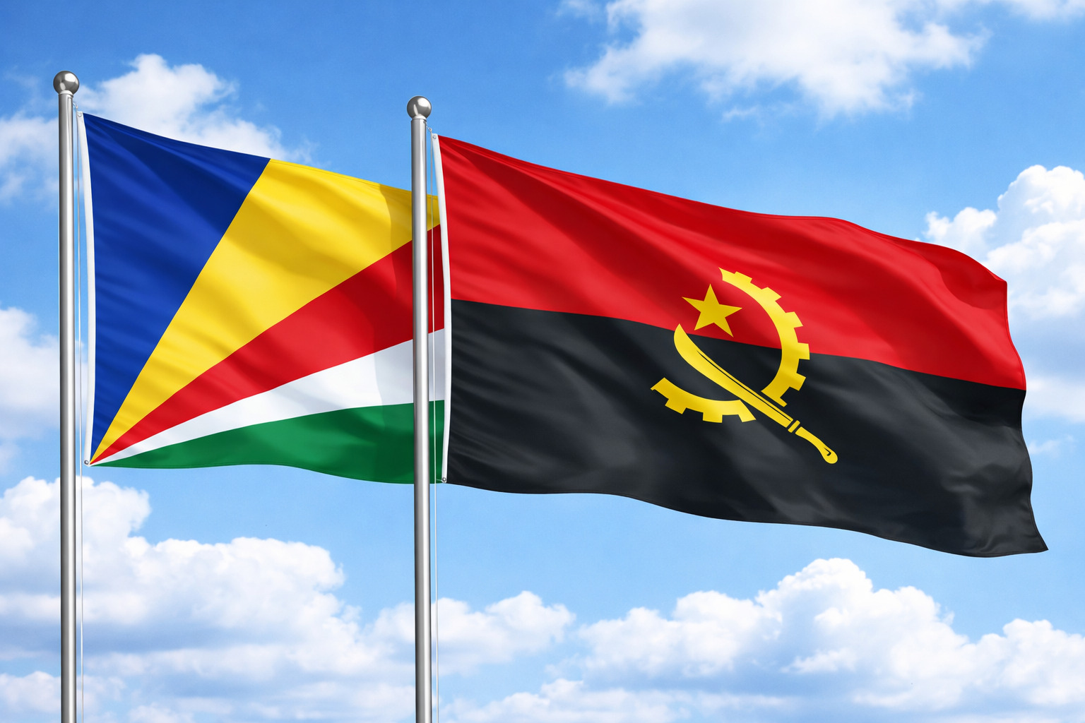 Angola And Seychelles Flags
