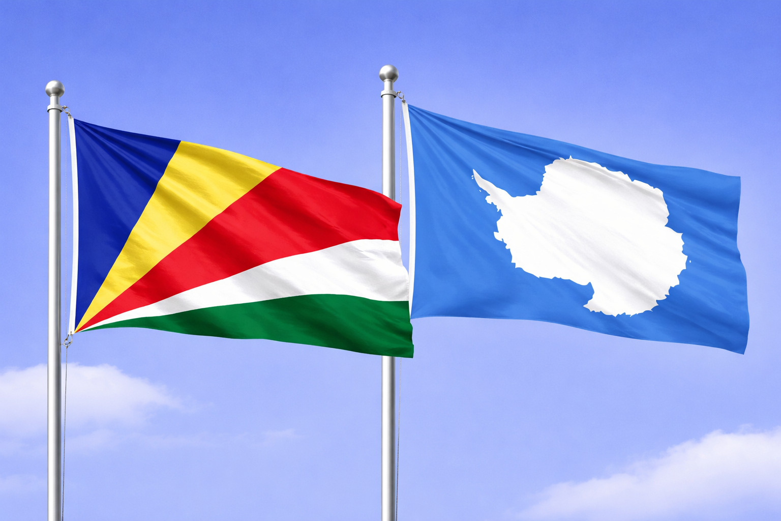 Antarctica And Seychelles Flags