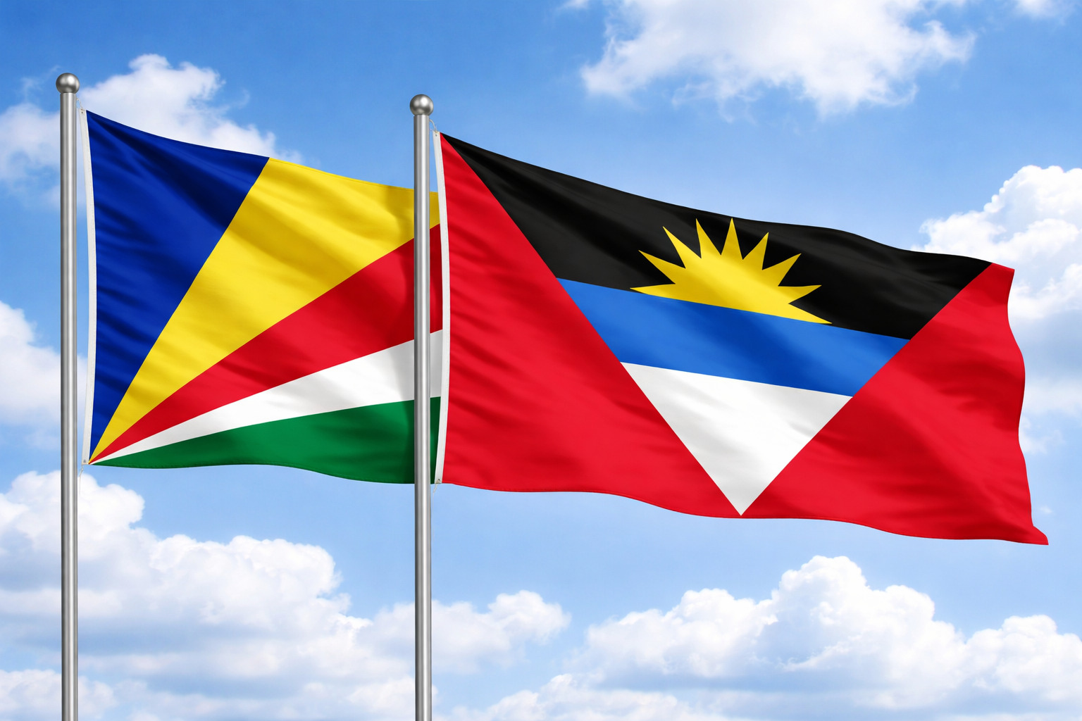 Antigua and Barbuda And Seychelles Flags