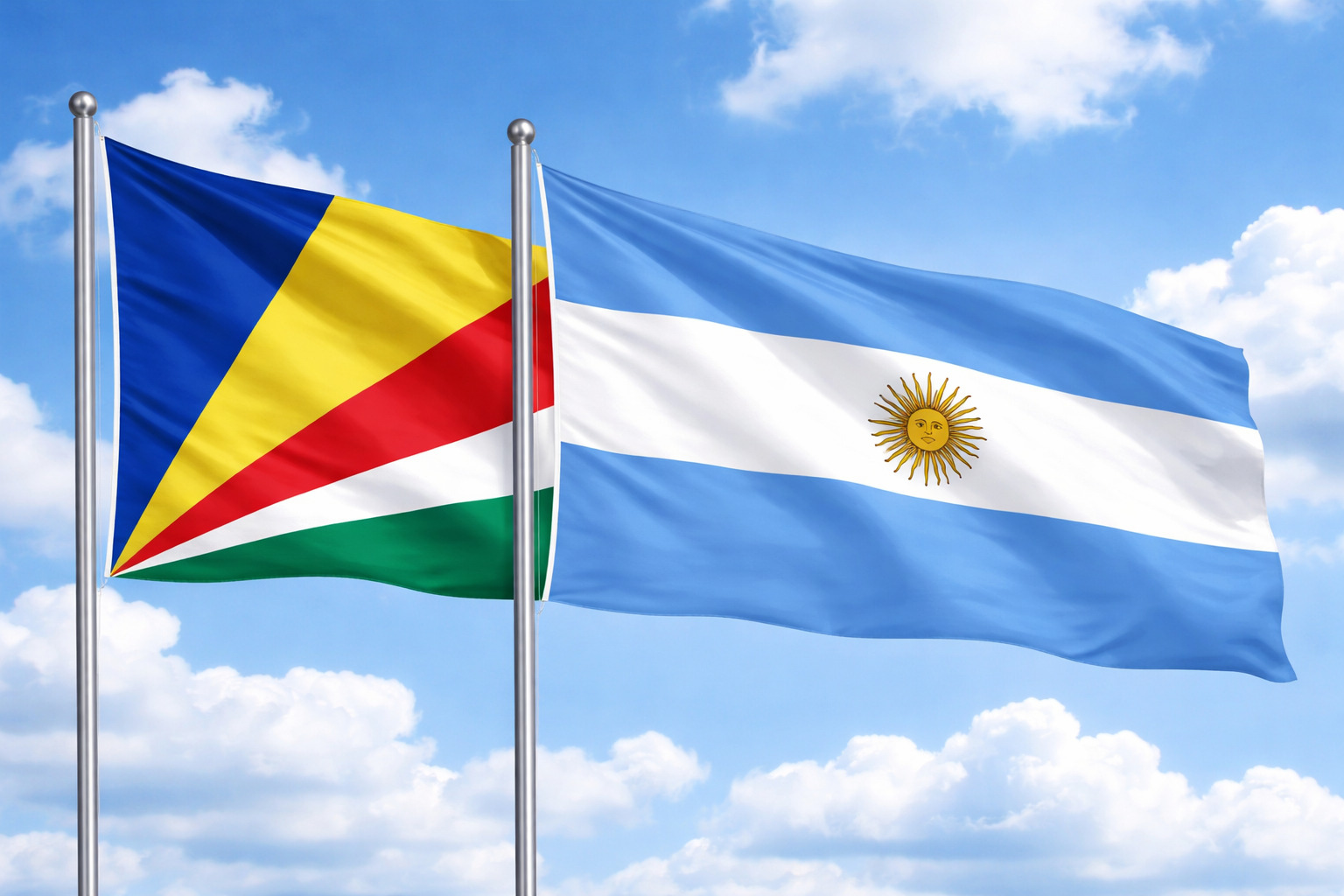 Argentina And Seychelles Flags