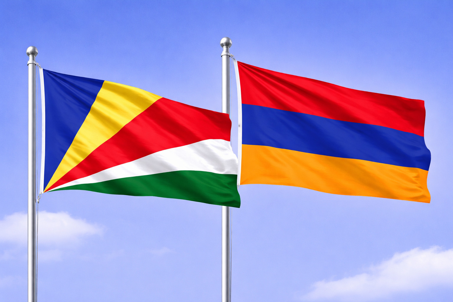 Armenia And Seychelles Flags