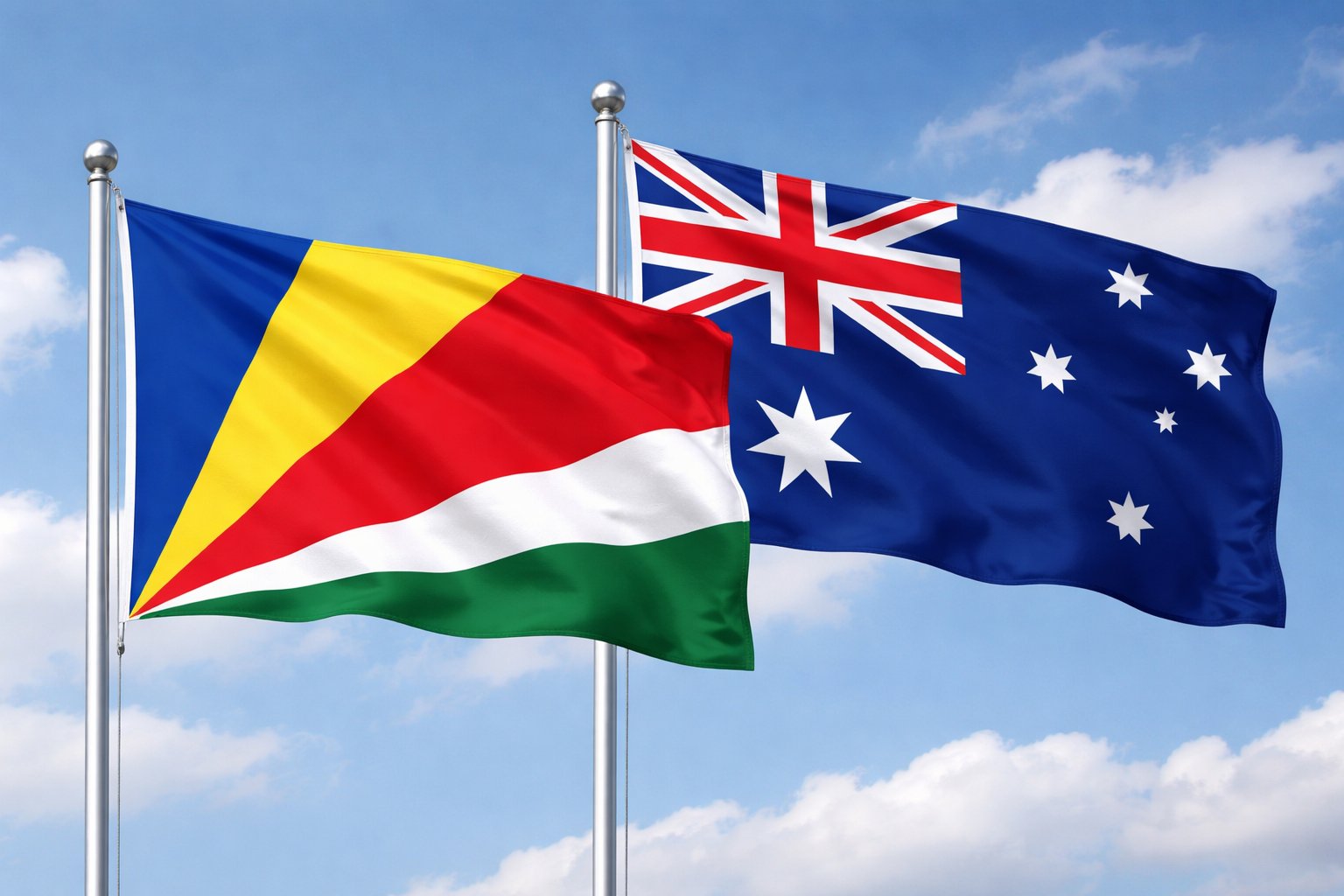 Australia And Seychelles Flags