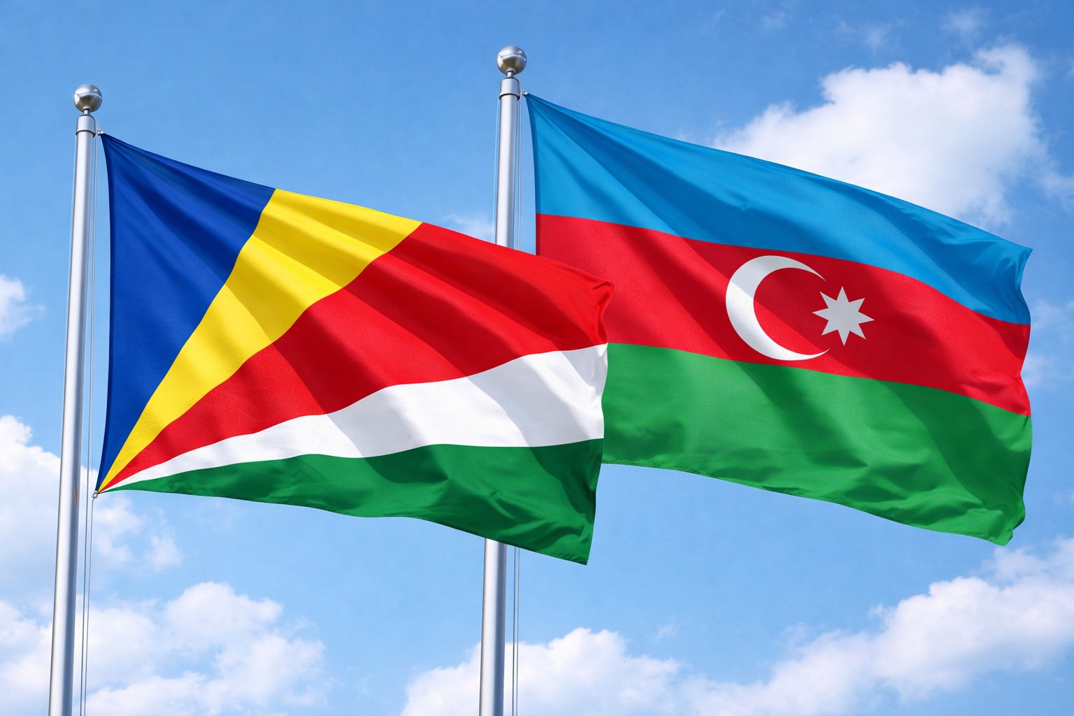 Azerbaijan And Seychelles Flags