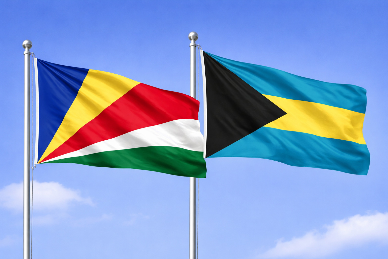 Bahamas And Seychelles Flags