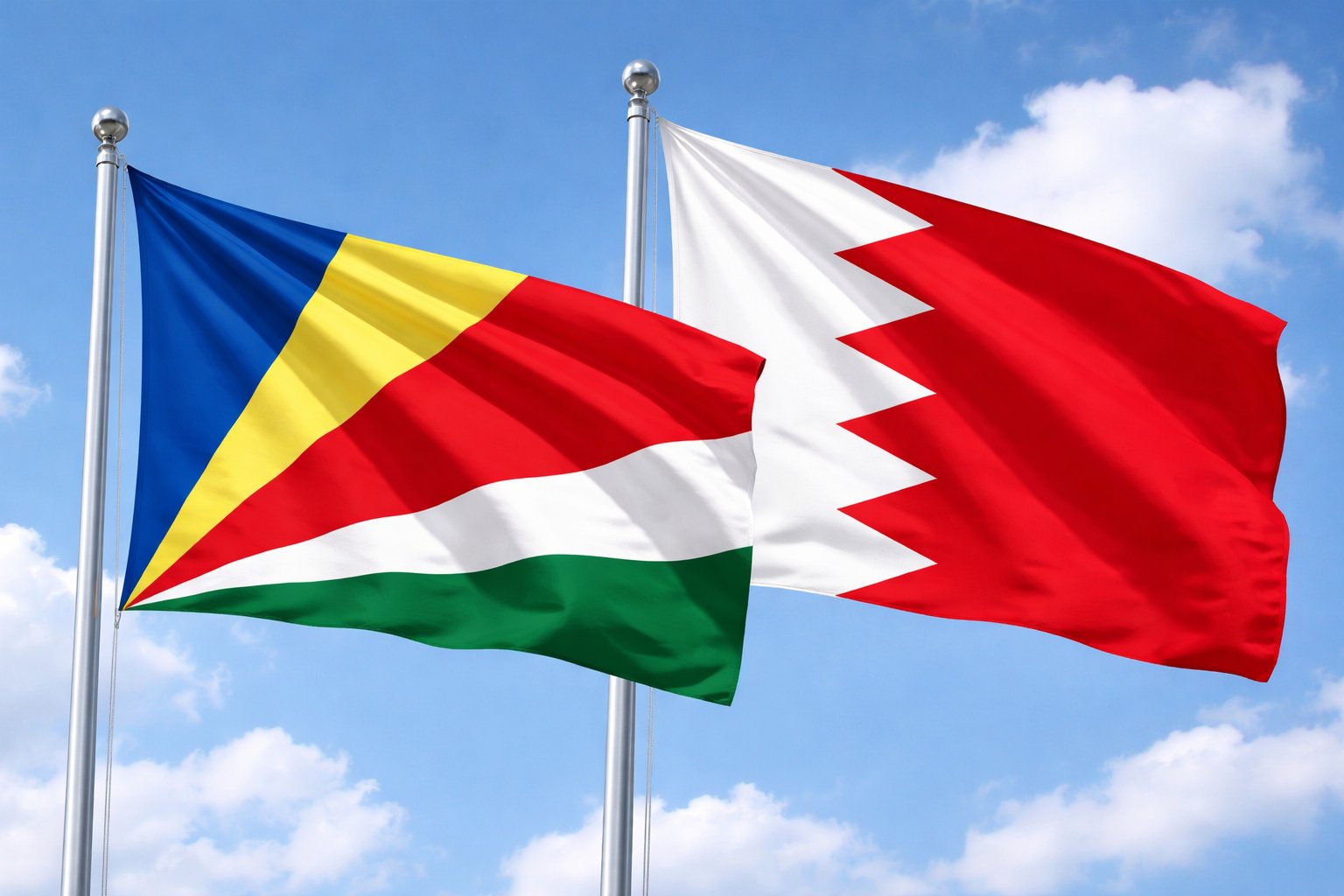 Bahrain And Seychelles Flags