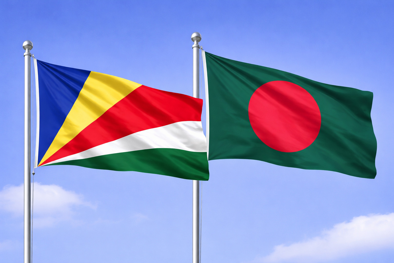 Bangladesh And Seychelles Flags