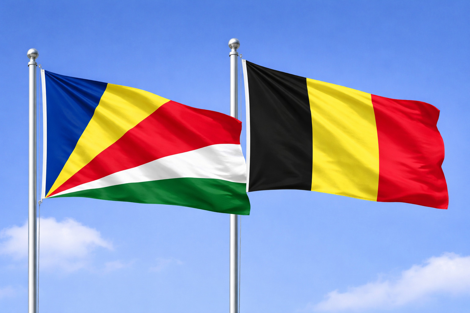 Belgium And Seychelles Flags