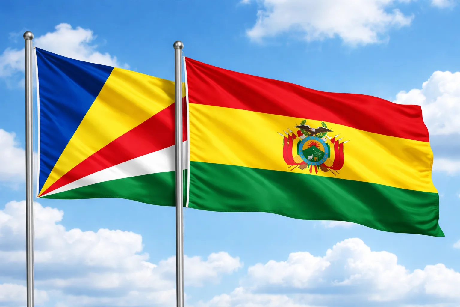 Bolivia And Seychelles Flags