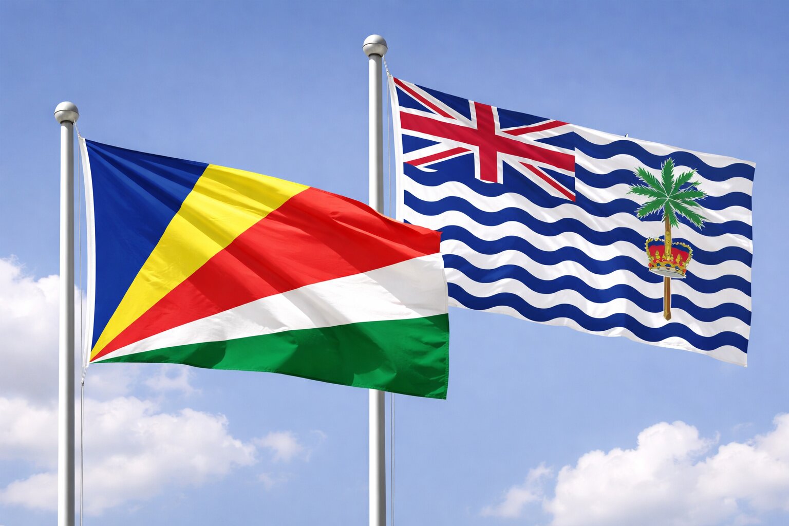British Indian Ocean Territory And Seychelles Flags