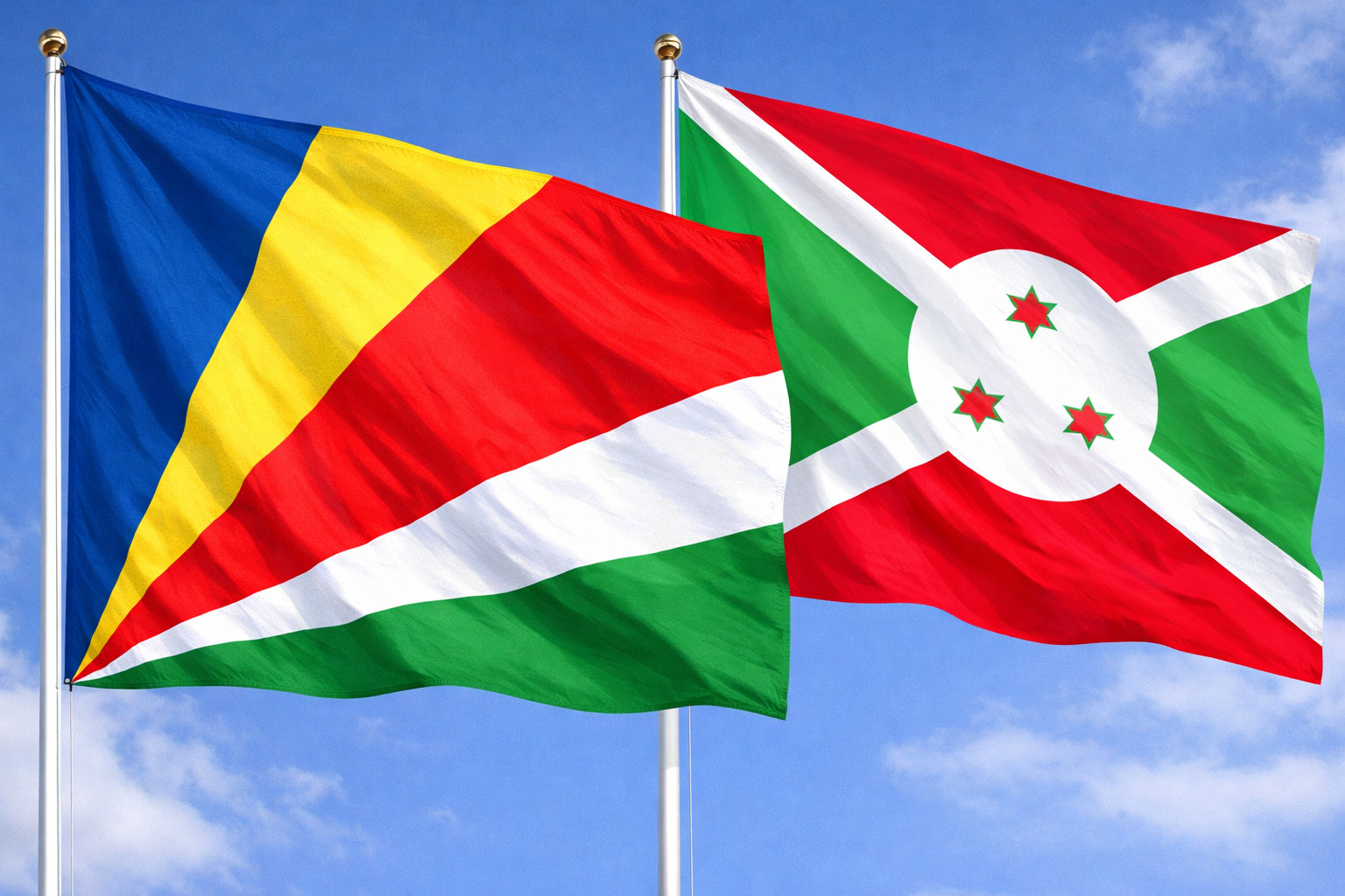Burundi And Seychelles Flags