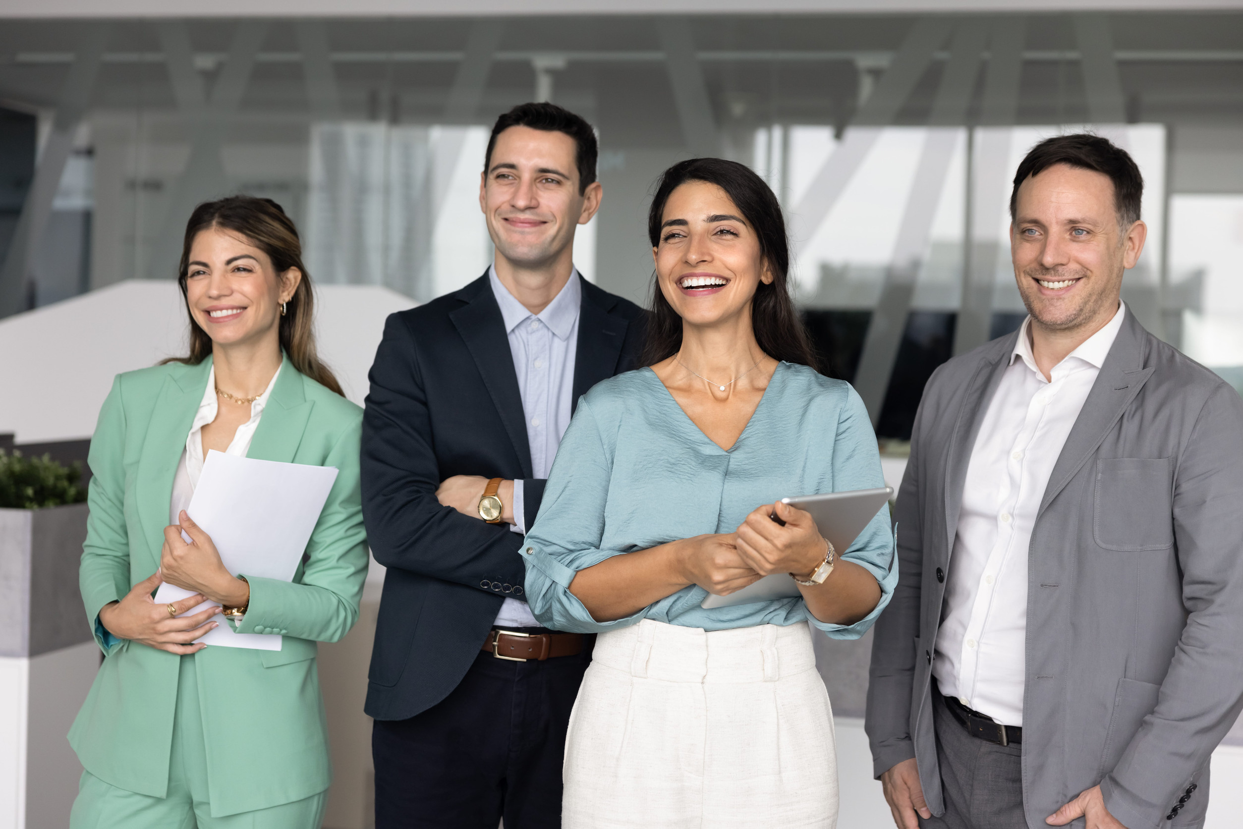 Business professionals standing together