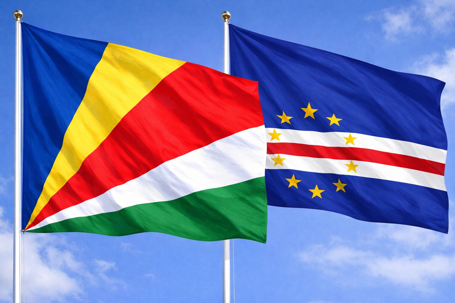 Cape Verde And Seychelles Flags