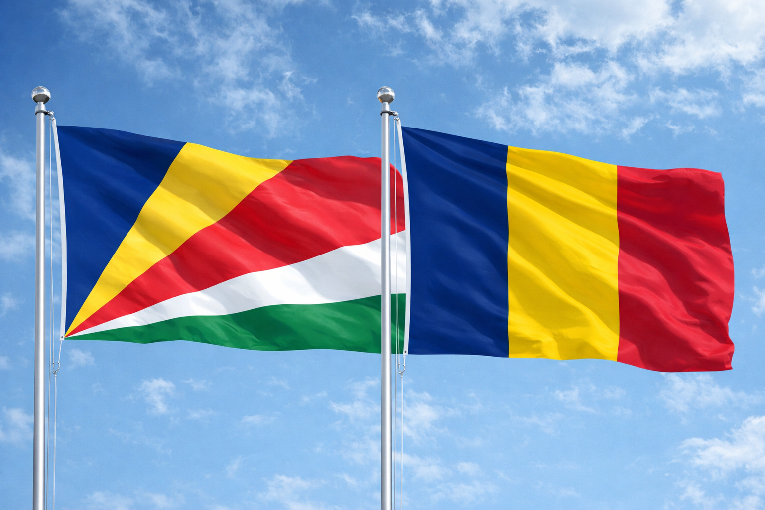 Chad And Seychelles Flag