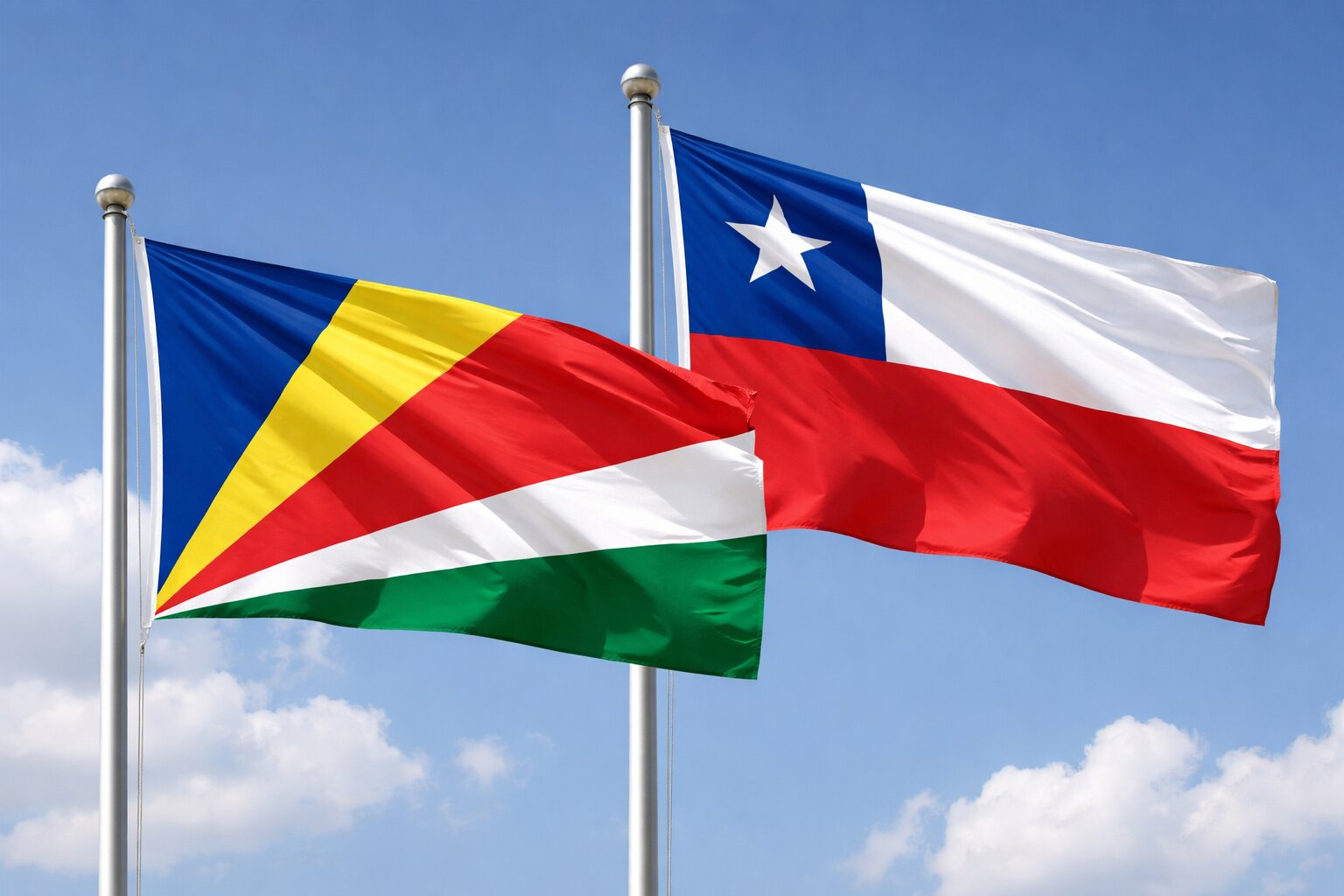 Chile And Seychelles Flags