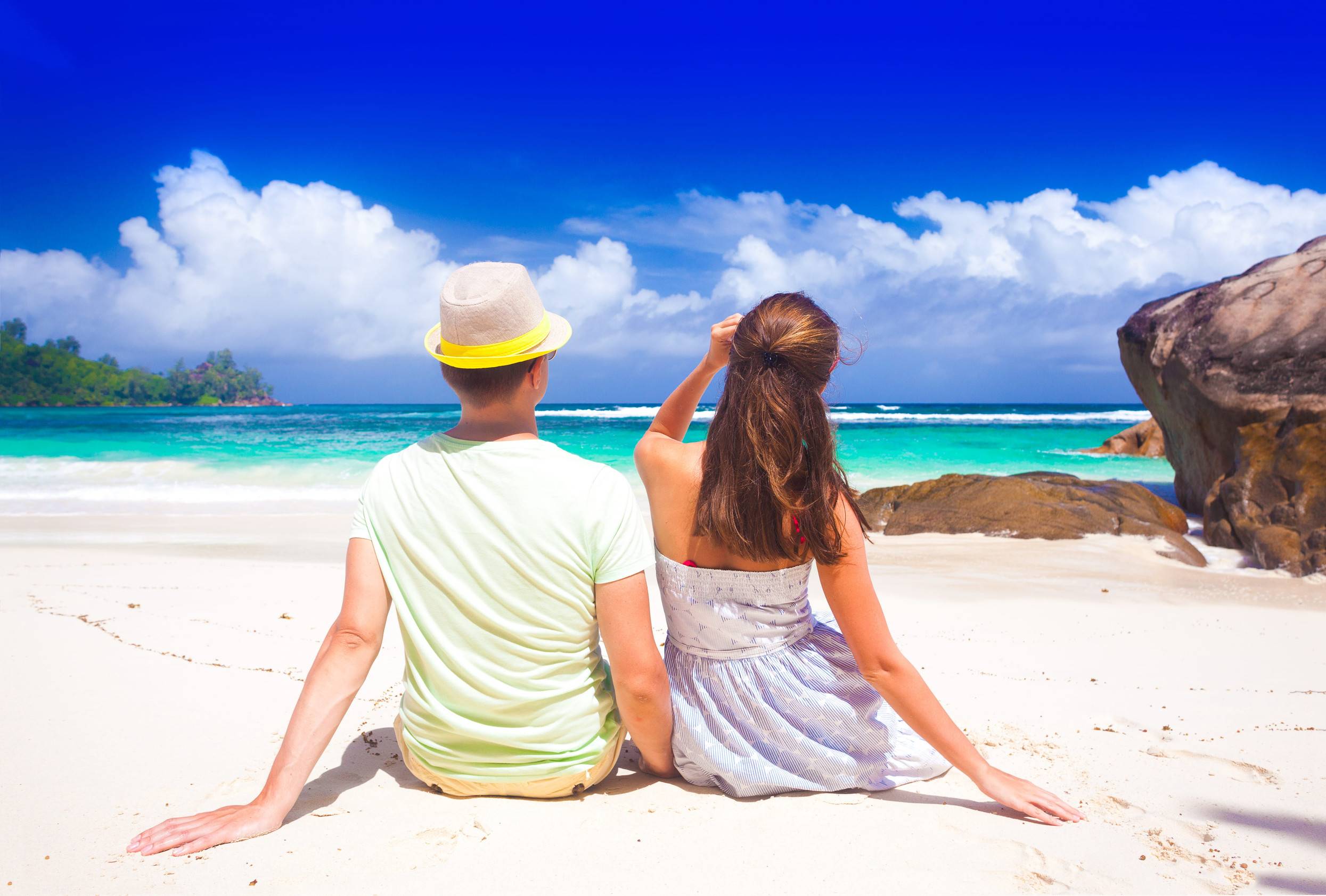Couple Enjoying Baie Lazare Beach
