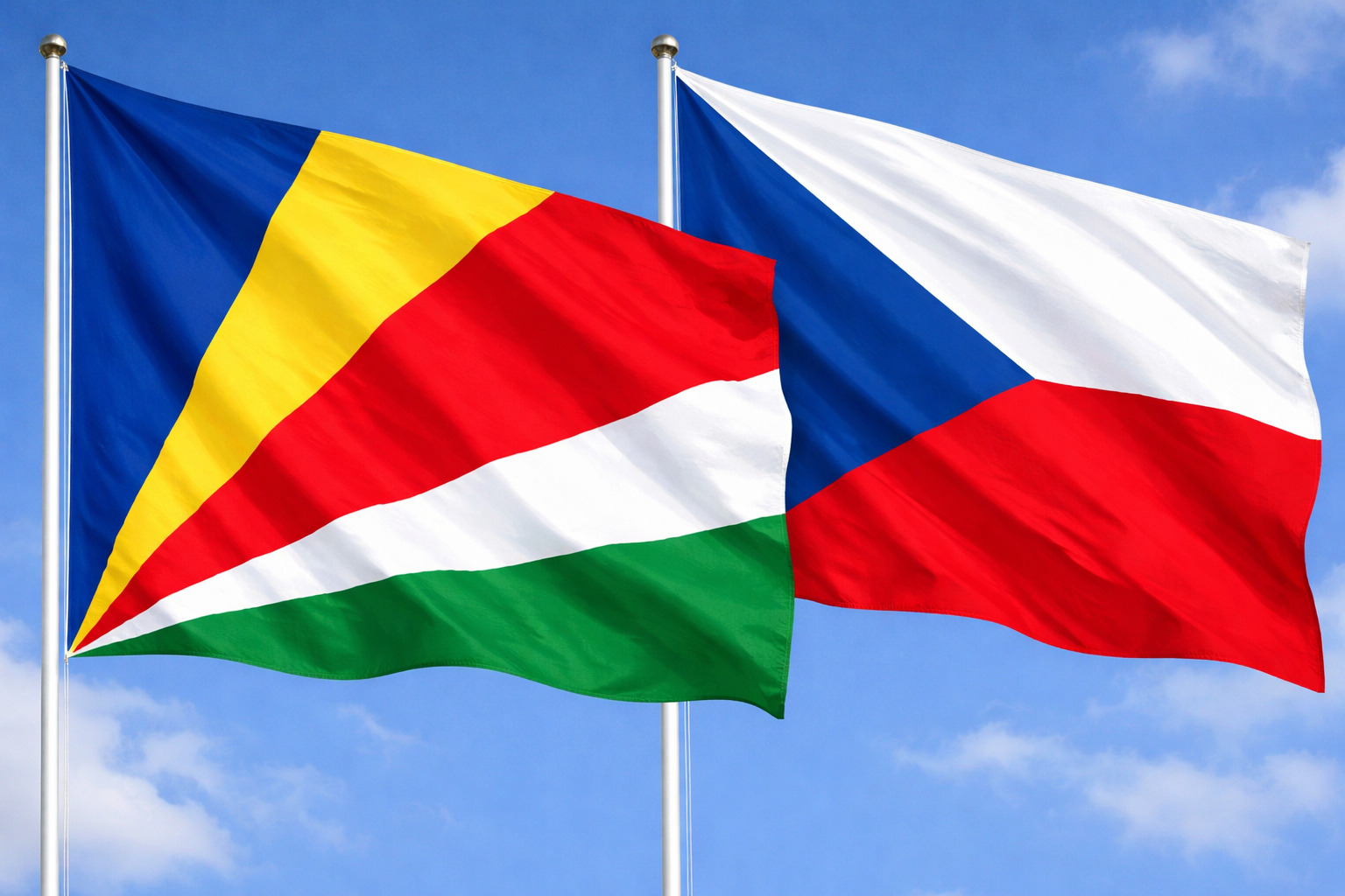 Czech Republic And Seychelles Flags