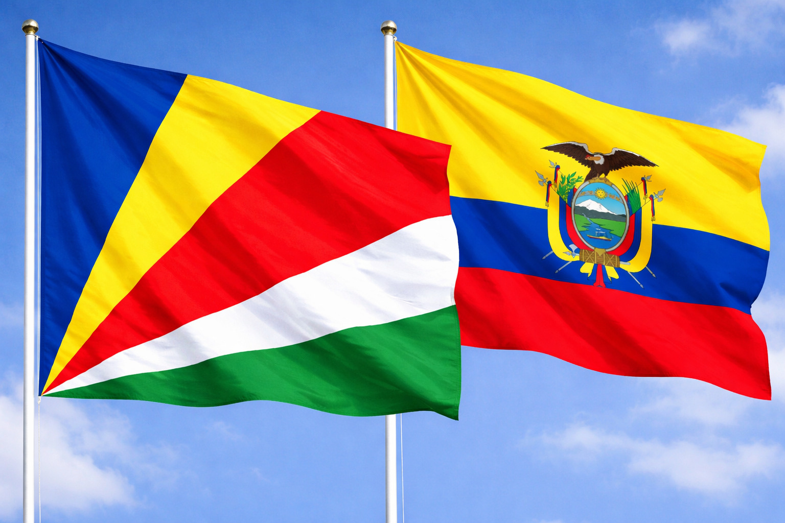 Ecuador And Seychelles Flags