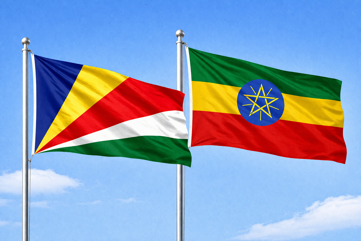 Ethiopia And Seychelles Flags