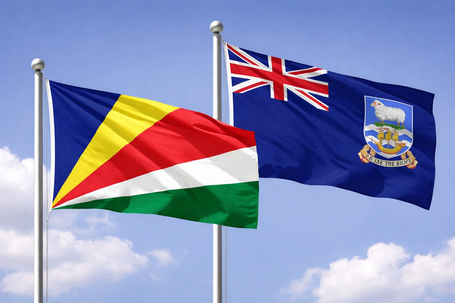 Falkland Islands And Seychelles Flags