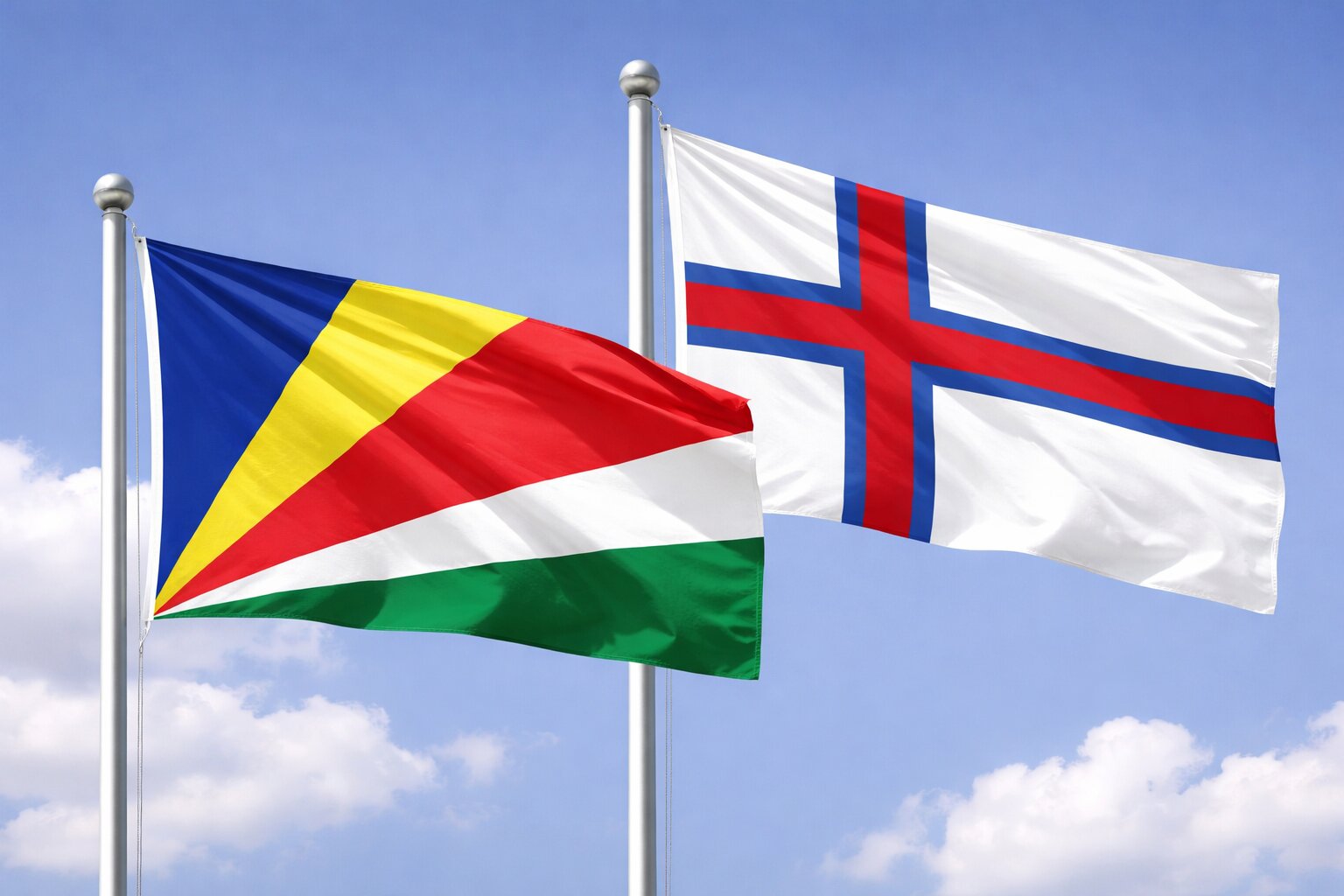 Faroe Islands And Seychelles Flags