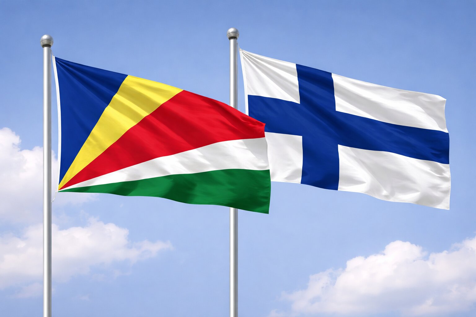 Finland And Seychelles Flags