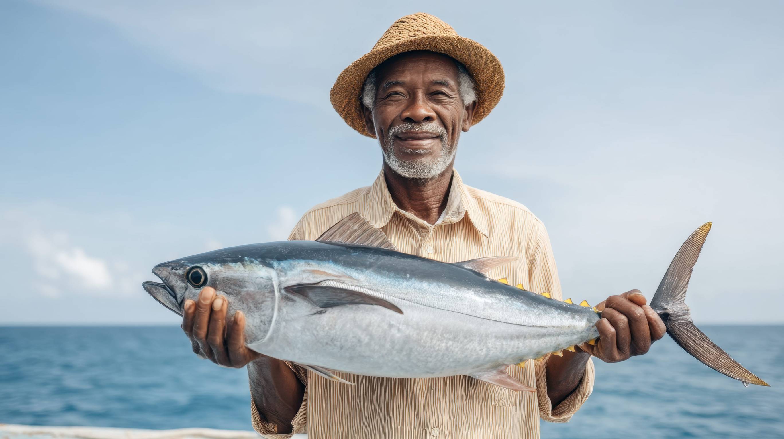 Fisherman Showing His Fish
