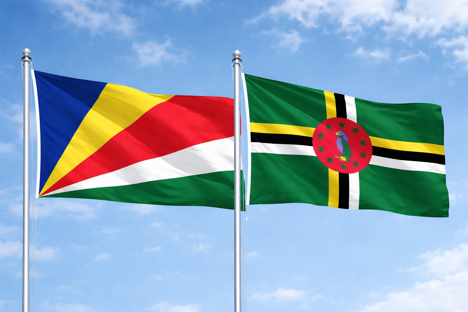 Flags Of Dominica And Seychelles