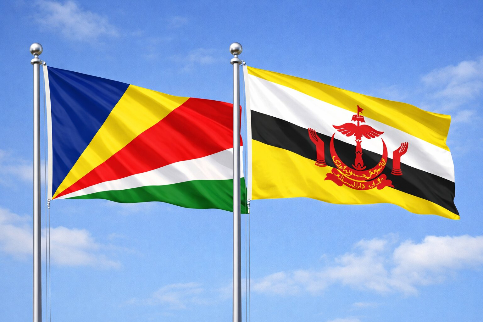 Flags Of Seychelles And Brunei