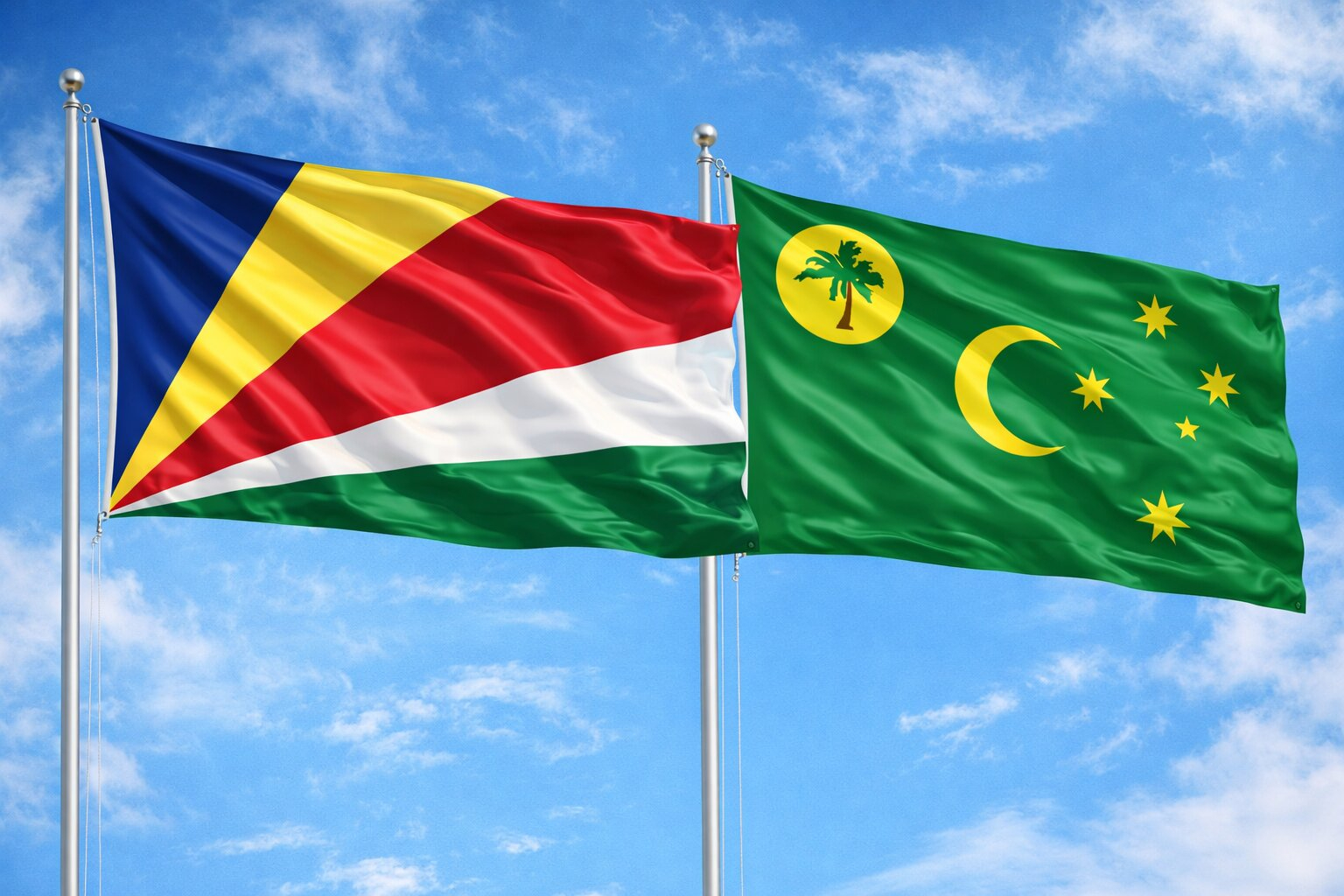 Flags Of Seychelles And Cocos
