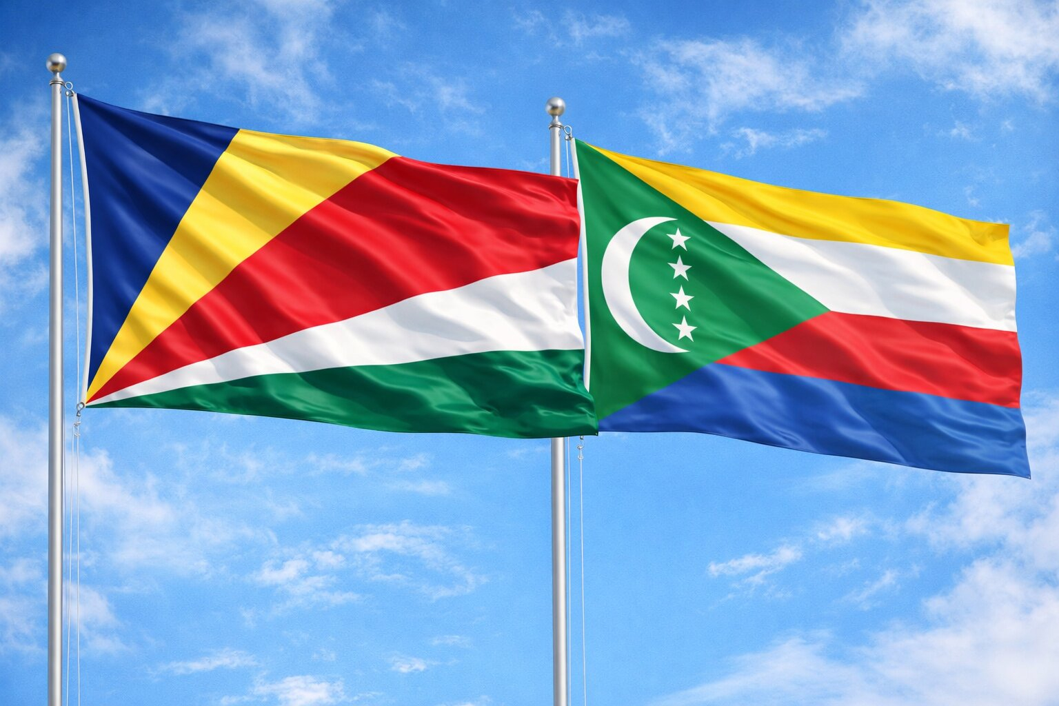 Flags Of Seychelles And Comoros