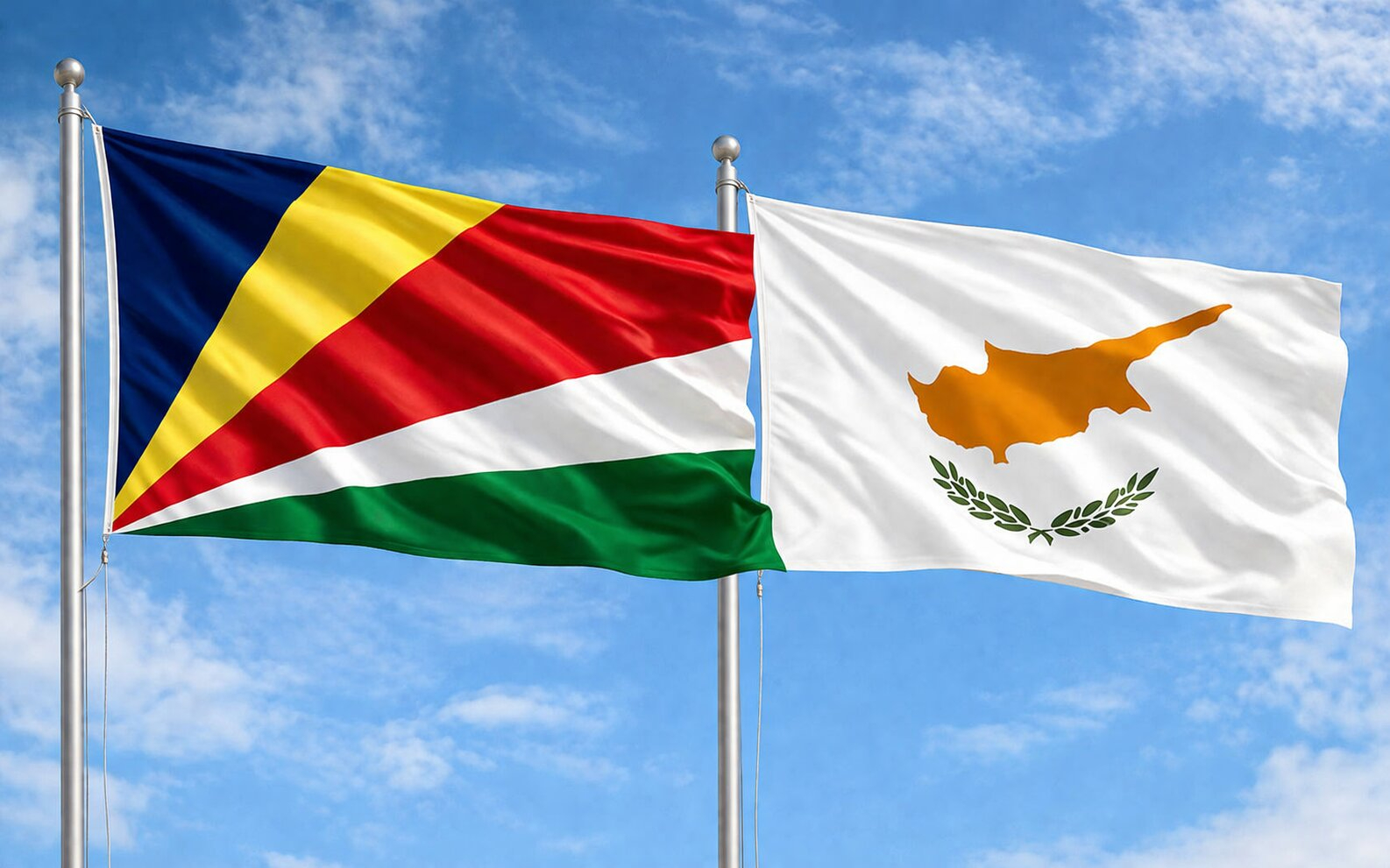 Flags Of Seychelles And Cyprus