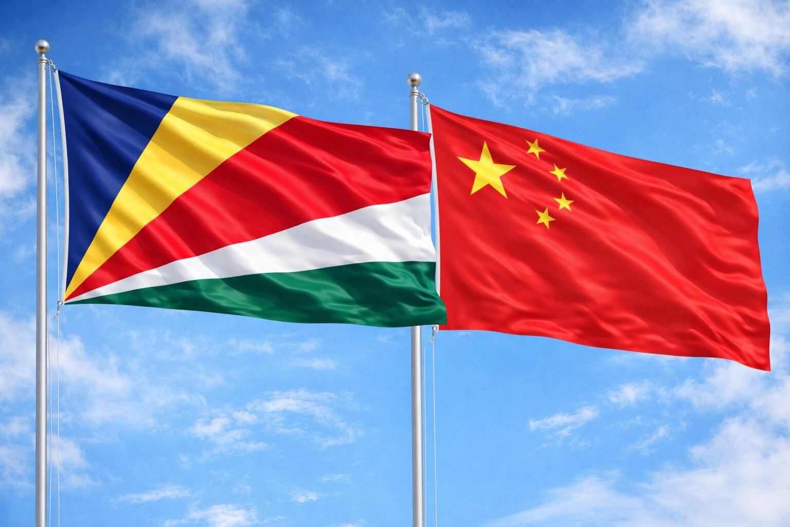 Flags Of Syechelles And China