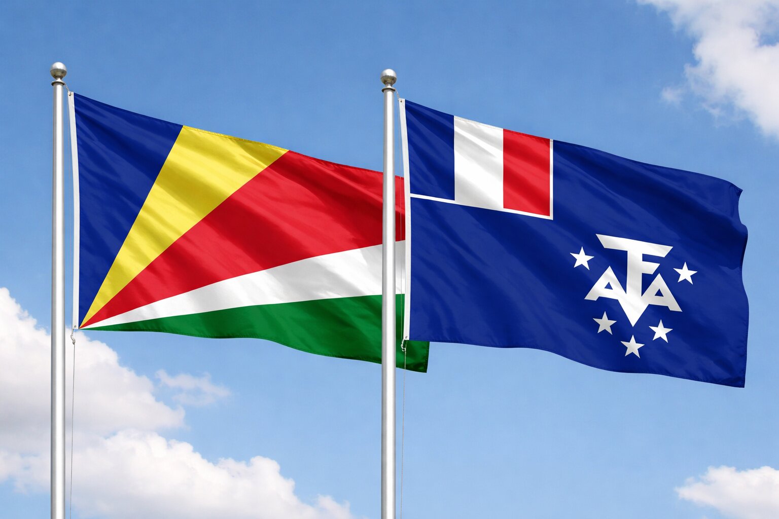 French Southern Territories And Seychelles Flags