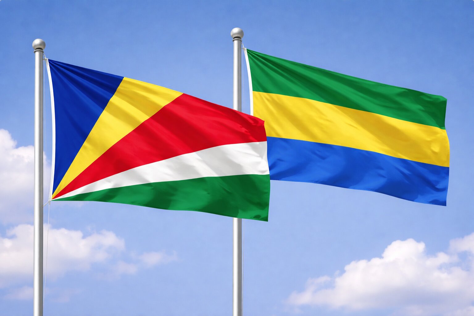 Gabon And Seychelles Flags