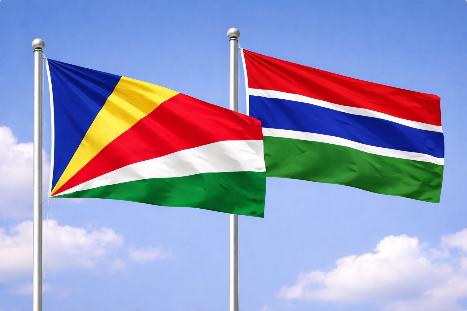 Gambia And Seychelles Flags
