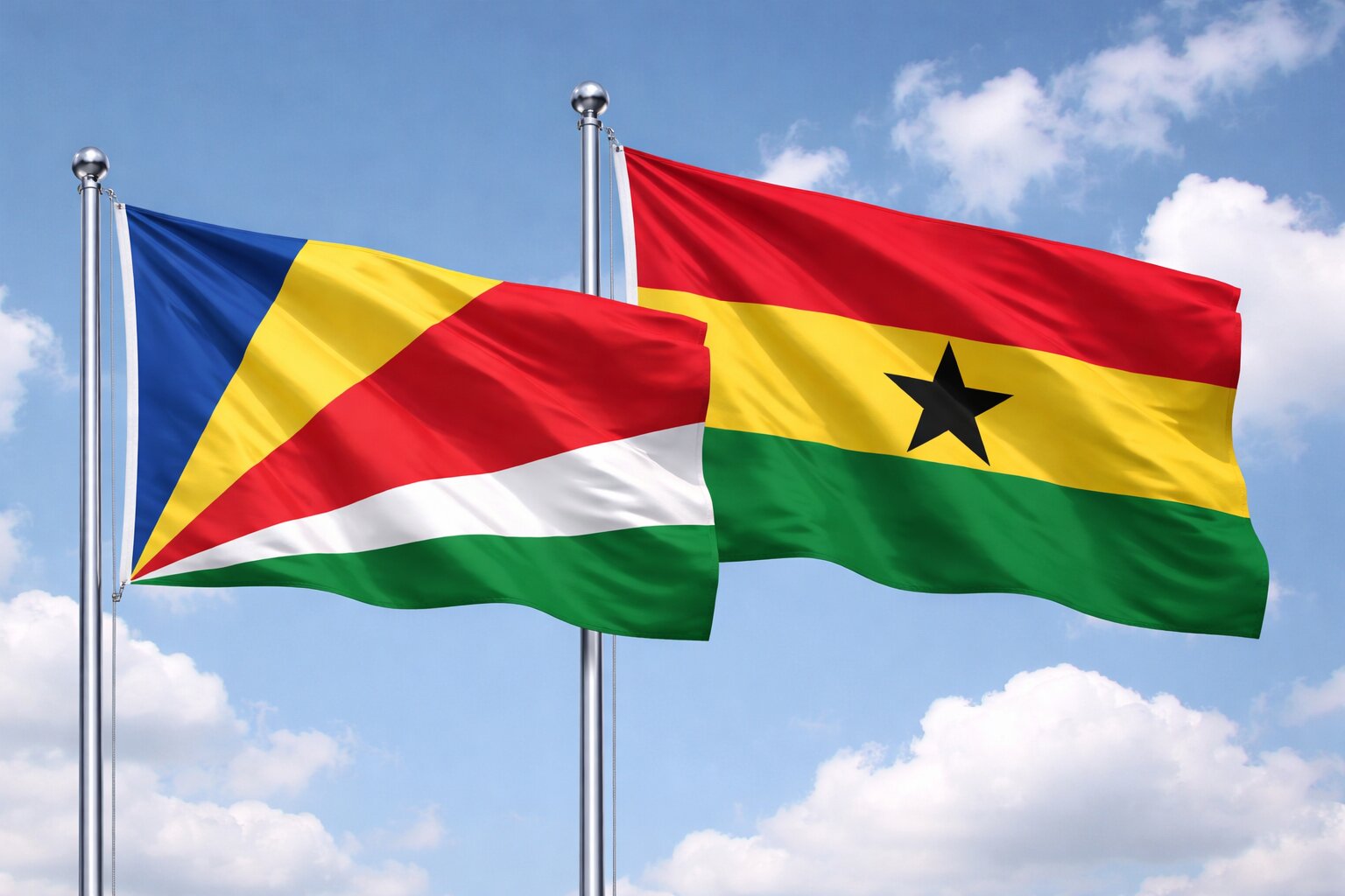 Ghana And Seychelles Flags