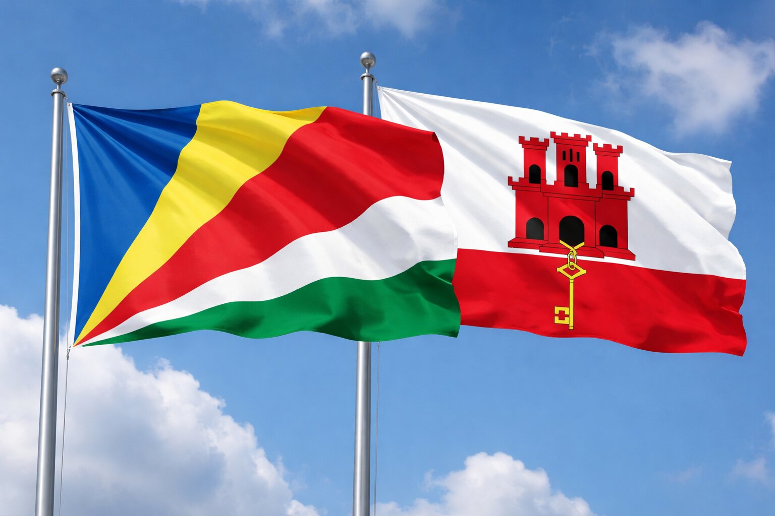 Gibraltar And Seychelles Flags