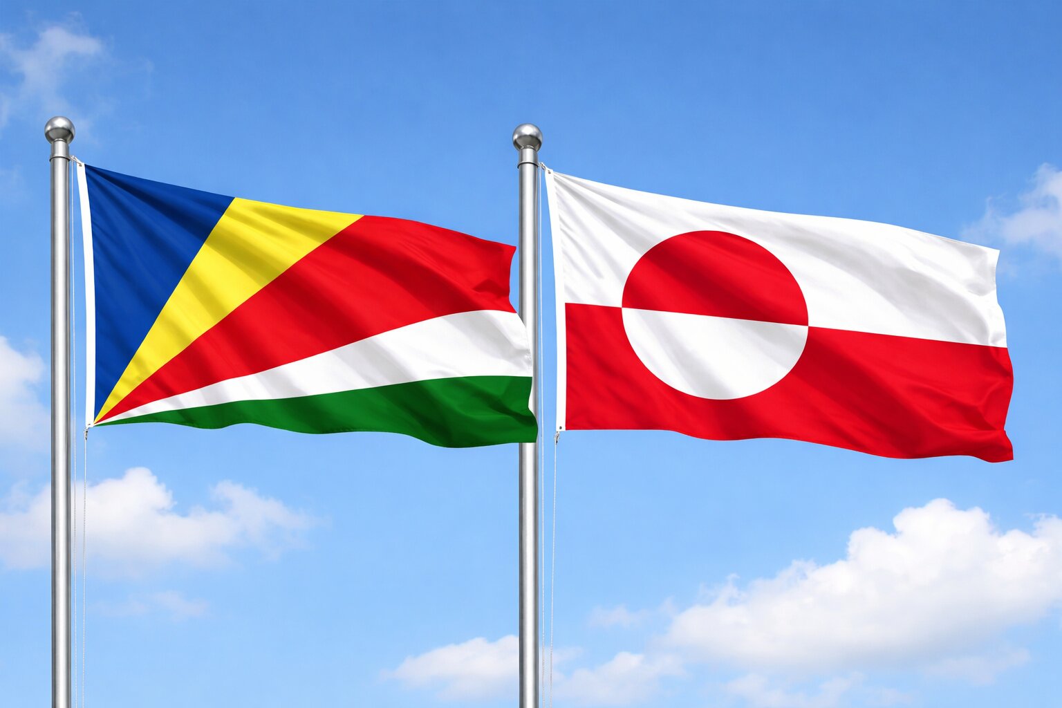 Greenland And Seychelles Flags