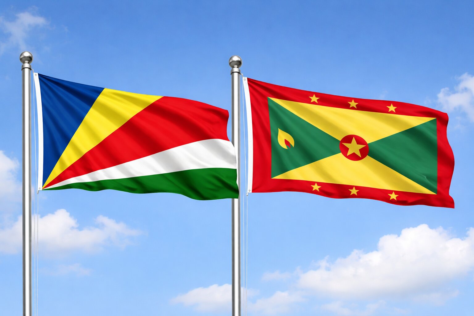 Grenada And Seychelles Flags