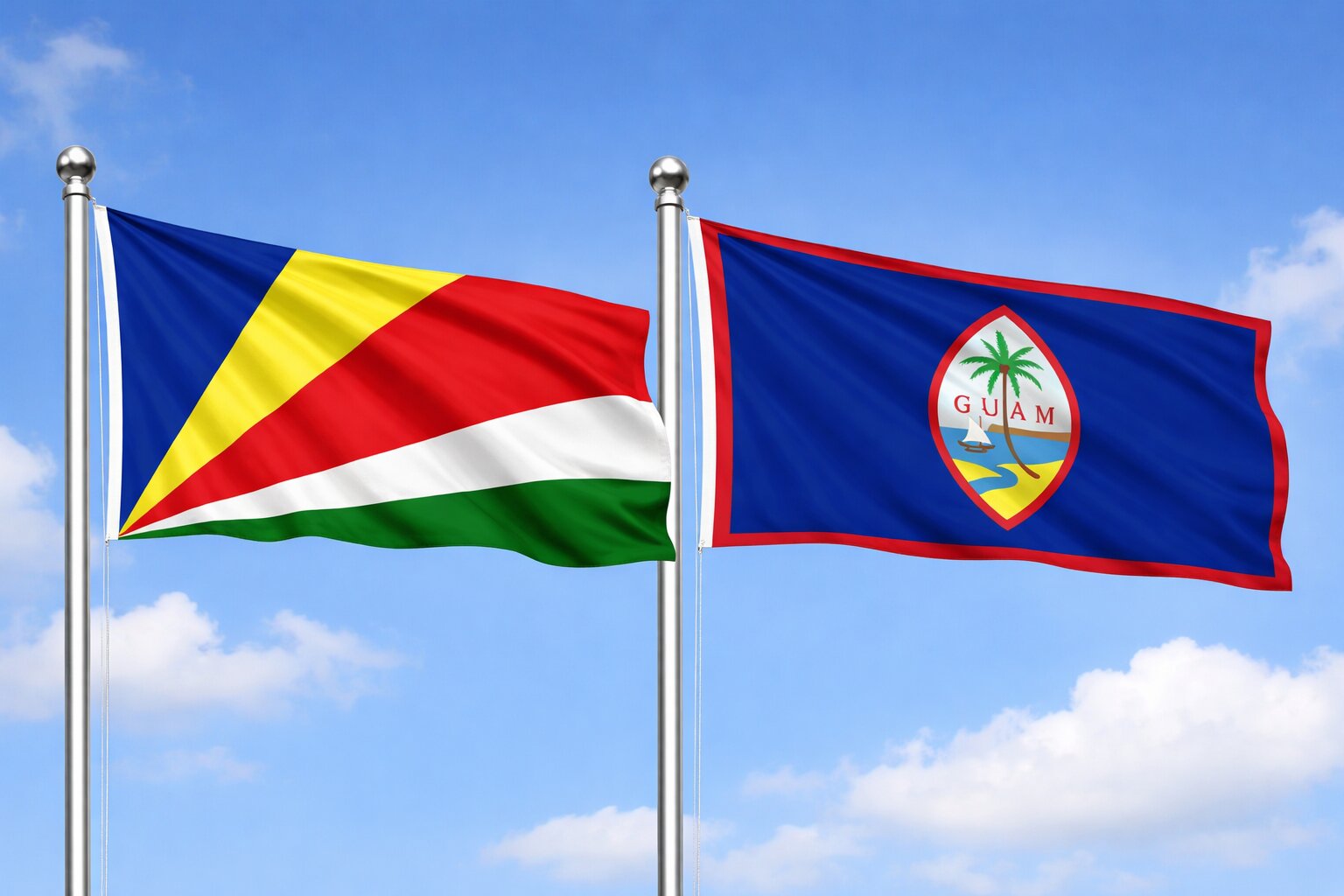 Guam And Seychelles Flags
