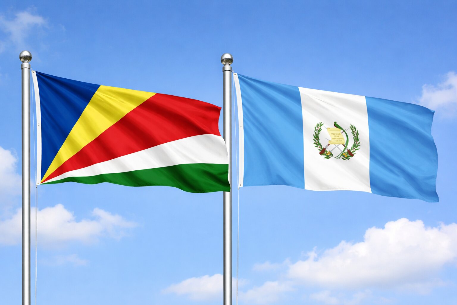 Guatemala And Seychelles Flags