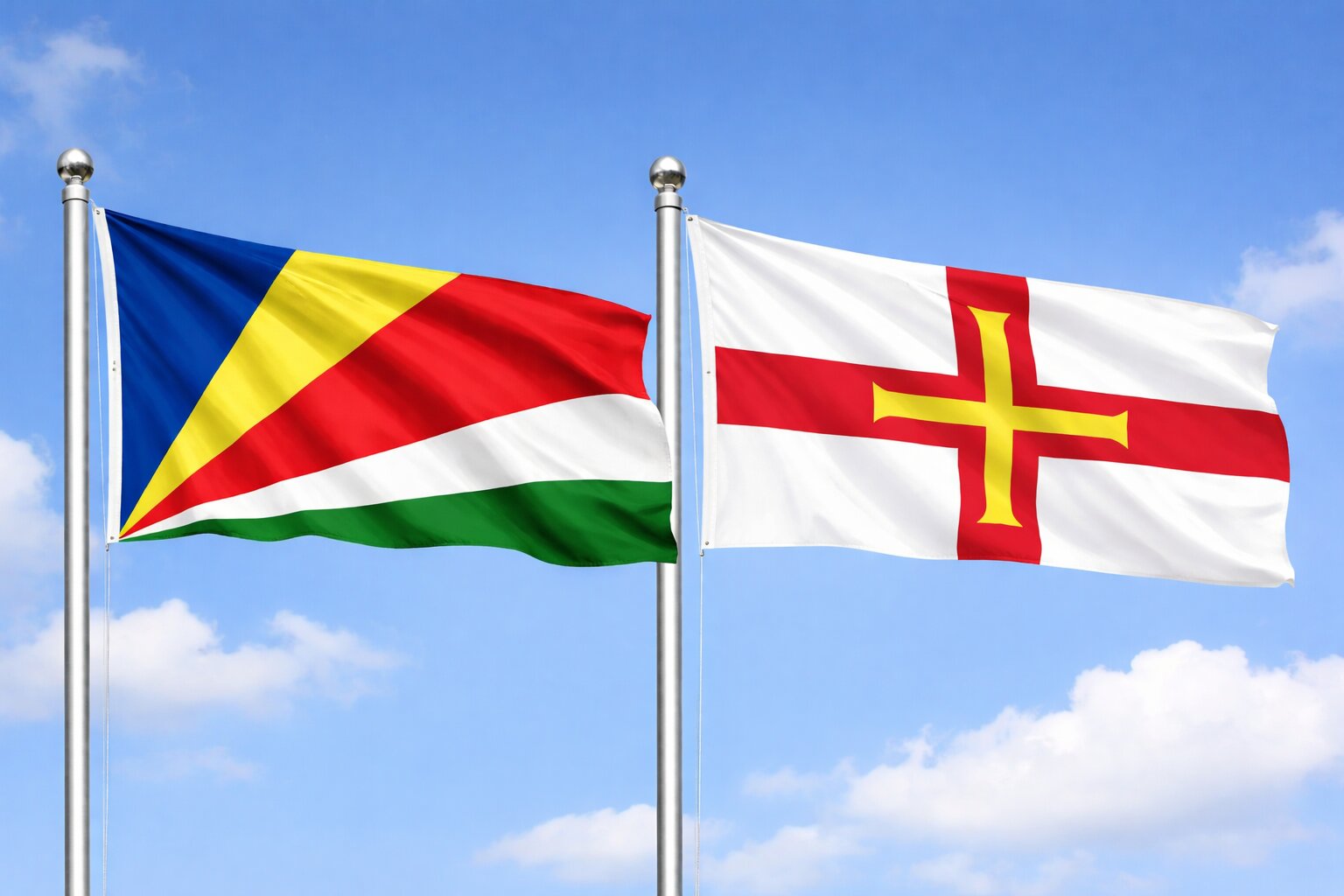 Guernsey And Seychelles Flags