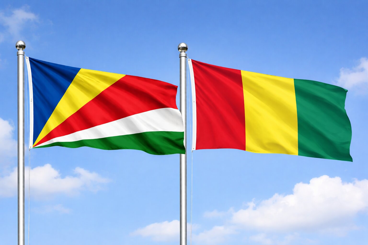 Guinea And Seychelles Flags
