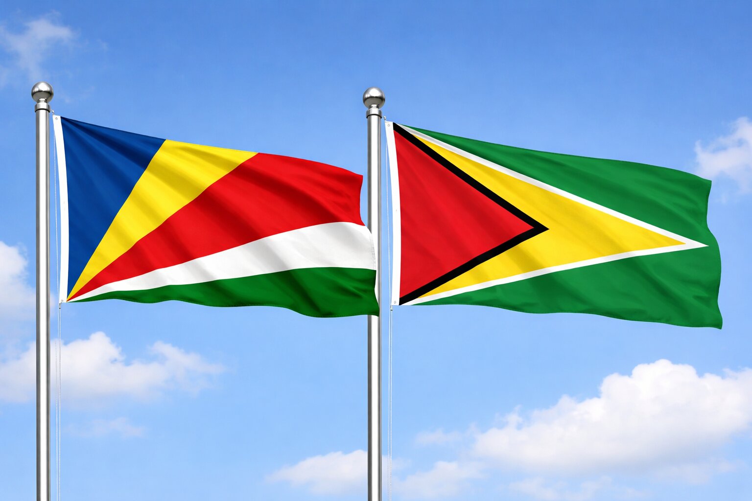 Guyana And Seychelles Flags