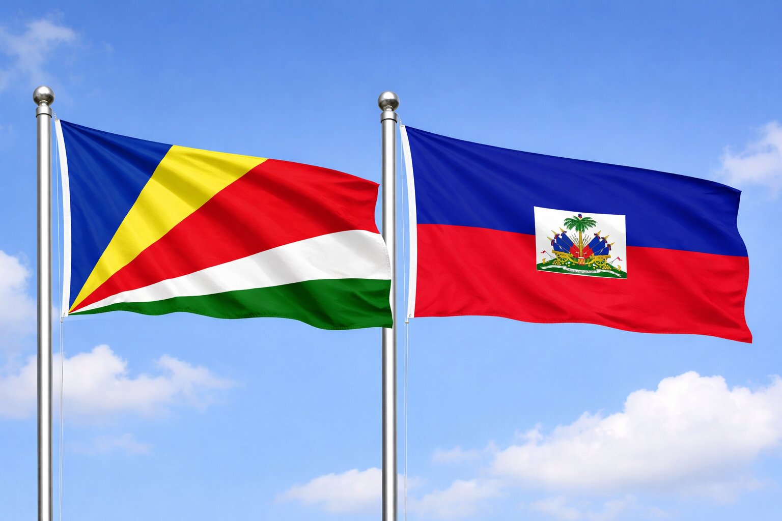 Haiti And Seychelles Flags