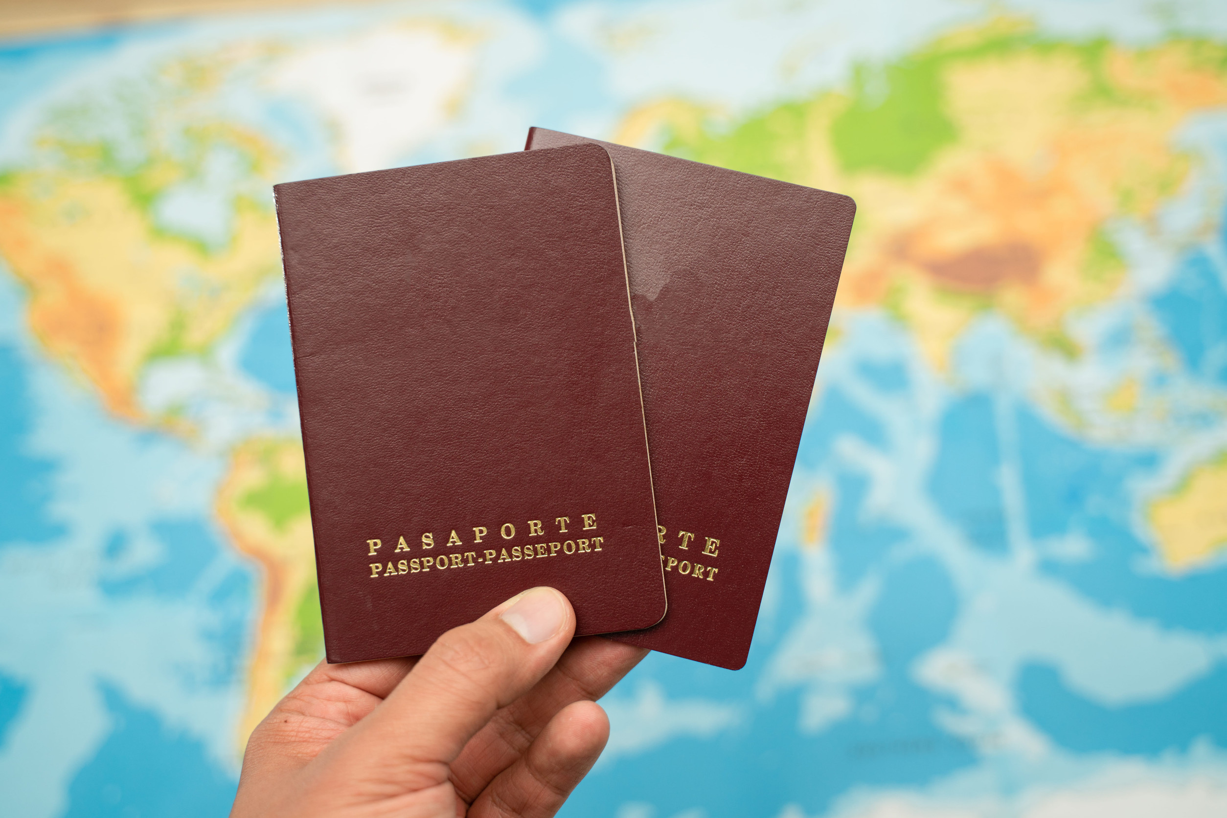 Hand Holding Passport